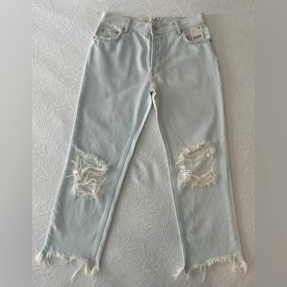 Free People Maggie Mid Rise Straight Jeans